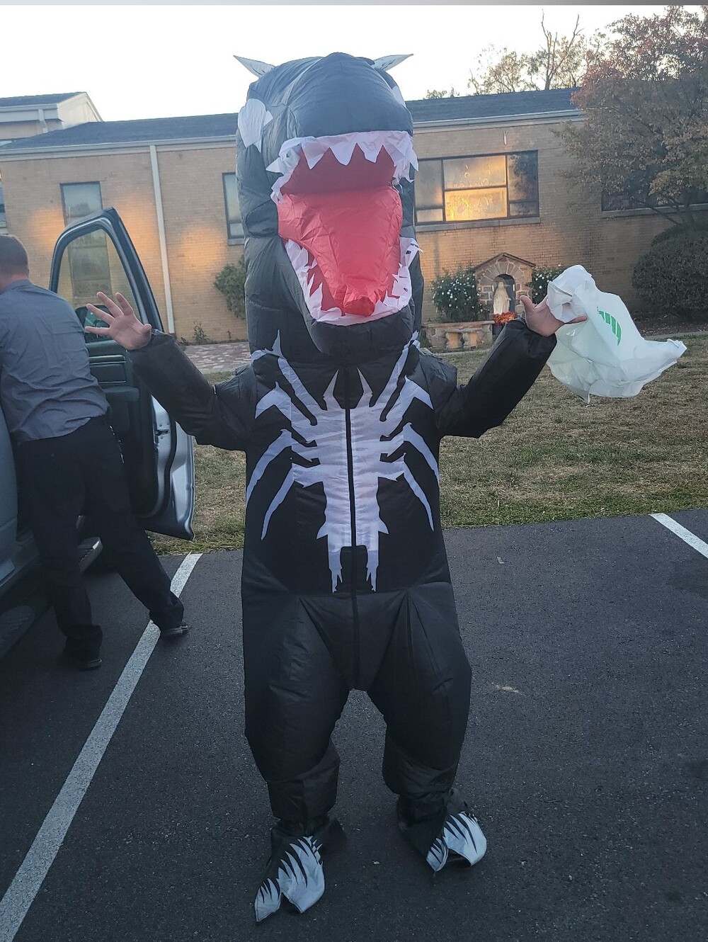 Venomosaurus Marvel Spiderman Black Inflatable Dino Costume